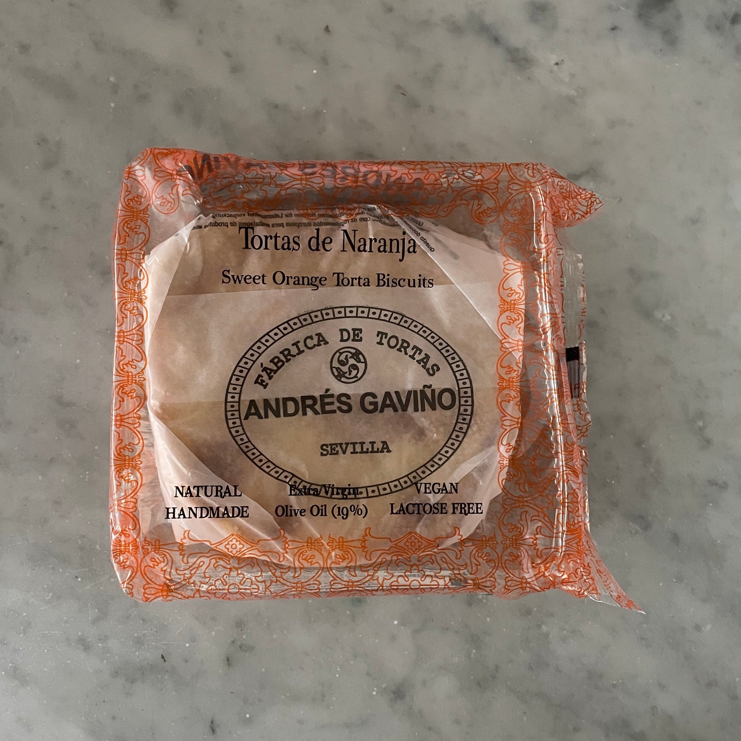 Orange Tortas Gaviño Oilive Oil Biscuits