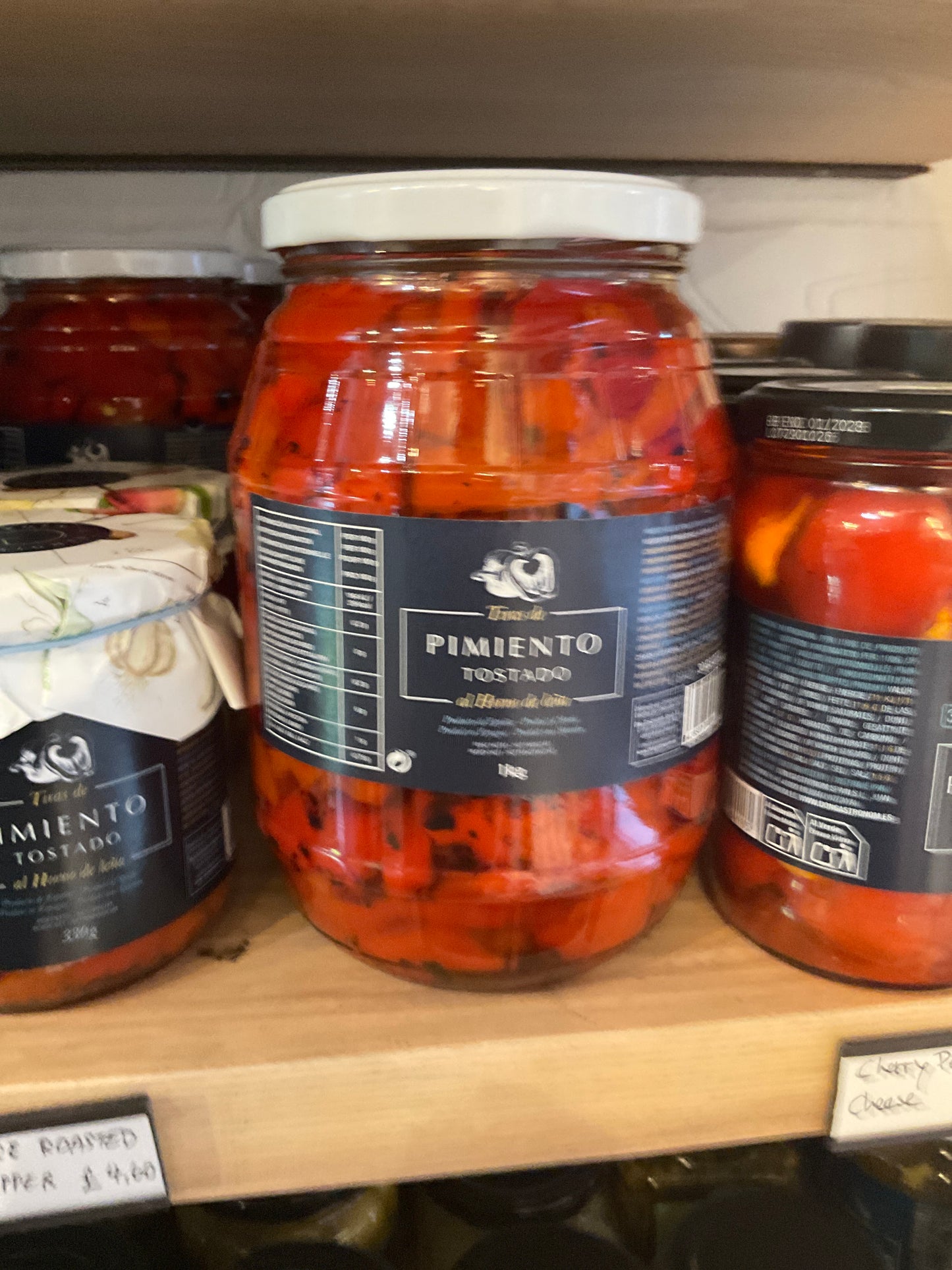 1 KILO JAR Red Pepper in Stripes Roasted in Wood Oven